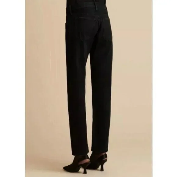 💕KHAITE💕 The Kyle Low Rise Straight Leg Jeans ~ Wilcox Faded Black 28 NWT - Picture 5 of 9